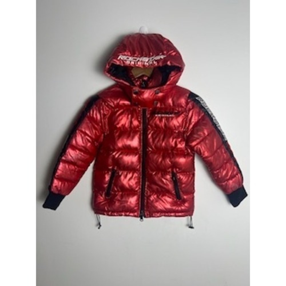 Rockstar Original Boys 8 Metallic Red Puffer Jacket Hooded Streetwear Coat‎